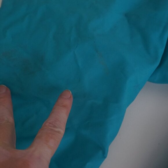 Vintage Misty Harbor Teal Plaid Lined Waterproof Raincoat Jacket M - Picture 8 of 12